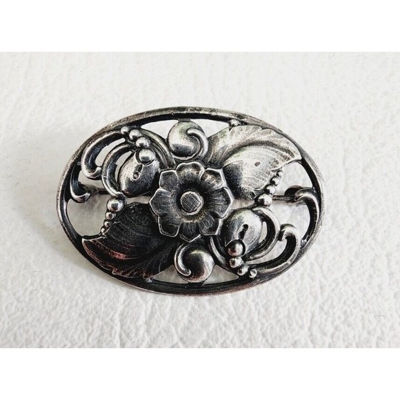 Eiler & Marloe Floral Brooch DenmarkSterling MidCentury Modern 1.95